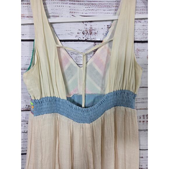 Flying Tomatoe Maxi Dress Open Back Embroidered Patchwork Boho Size S - Picture 4 of 6